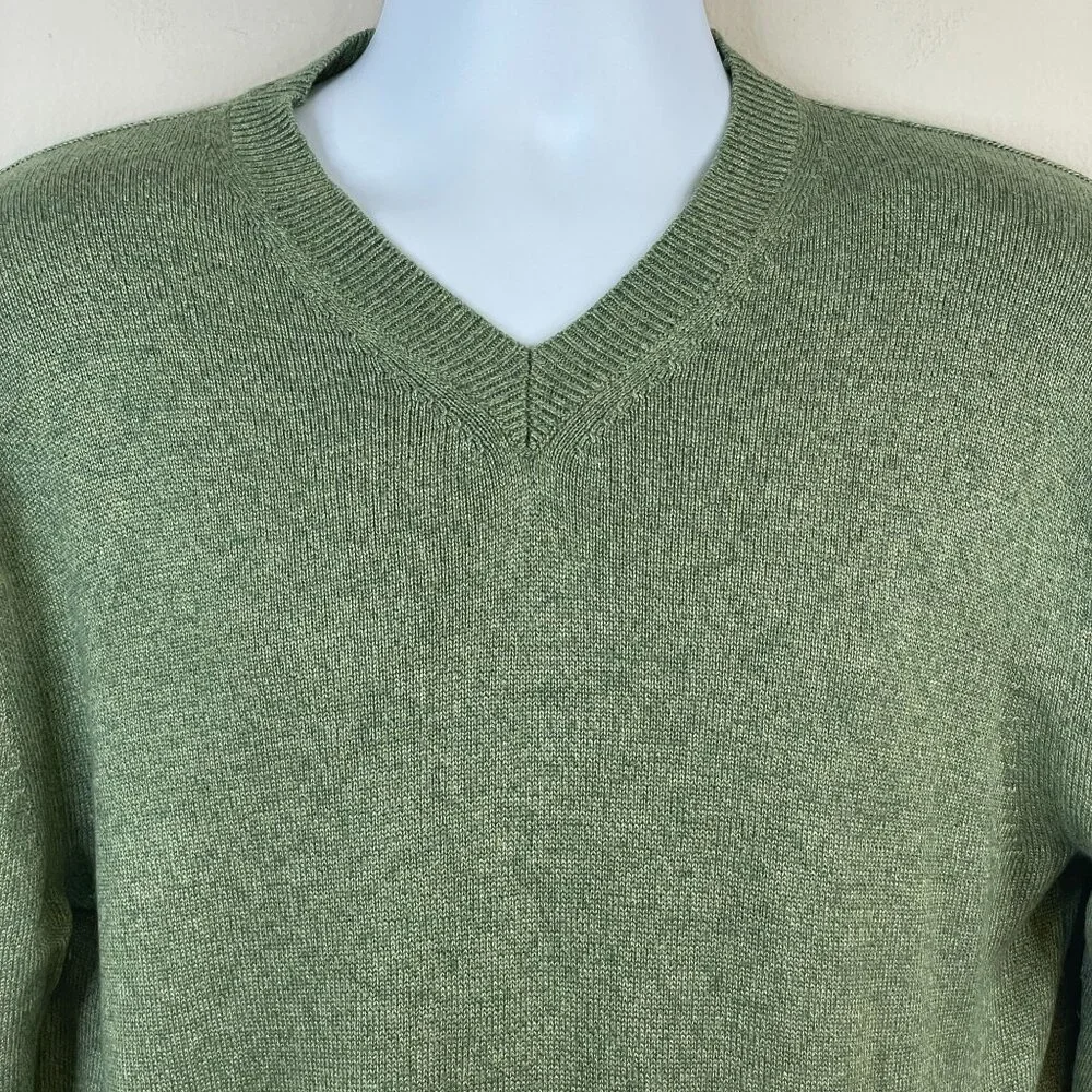 Banana Republic Silk Cashmere Pullover Sweater Medium Earthy Green Preppy Cozy‎